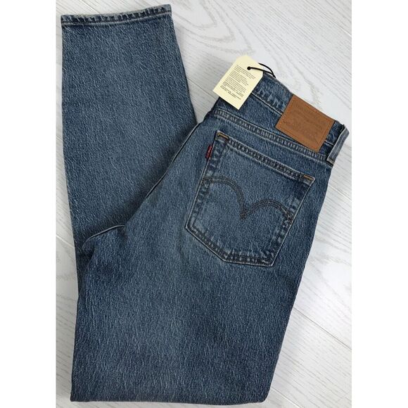 Levi's Denim - Levis Wedgie Jeans Womens 28 Blue Premium High Rise Tapered Leg Cotton Blend New